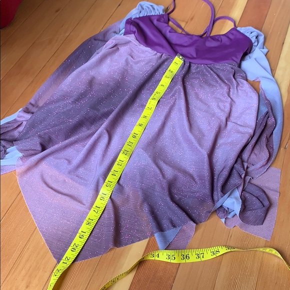 Sparkly Purple Dance Performance Dress - Picture 12 of 14